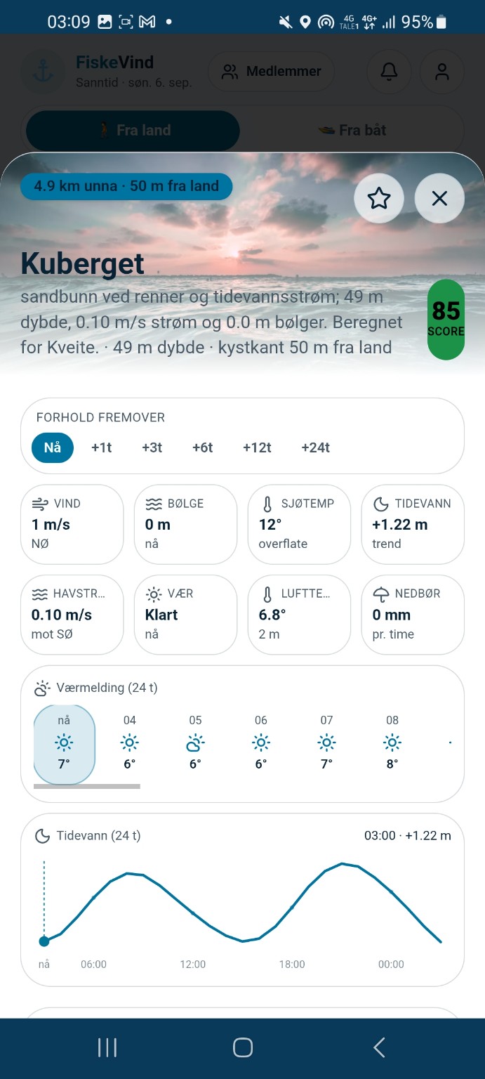 FiskeVind fra land